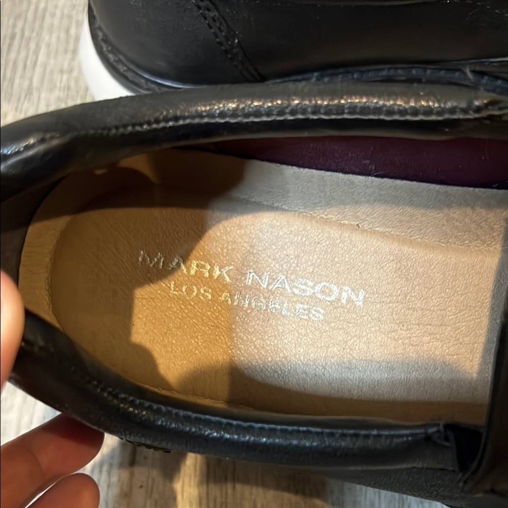 Mark Nason Black Slip-On Leather Loafers size 9 1/2 - Picture 2 of 13
